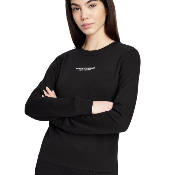 Armani Exchange AX Black Crewneck Logo Sweatshirt Size Small - Picture 1 of 16